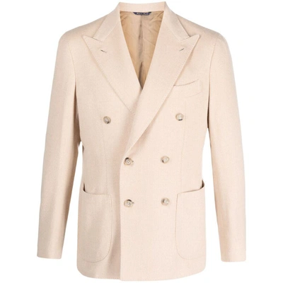 Gabo Napoli Double-breasted Camel-hair Blazer In Neutrals