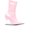 Gcds Morso 110mm Leather Boots In Pink