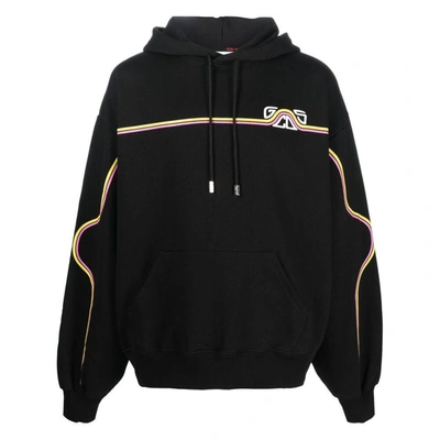 Gcds Chest Logo-print Detail Hoodie In Black