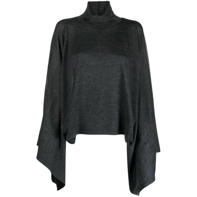 Gia Studios Mock-neck Wool Jumper In Grey