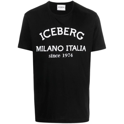 Iceberg Logo-print Cotton T-shirt In Black