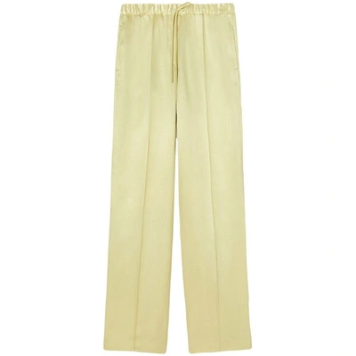Jil Sander Glossy-finish Trousers In Beige