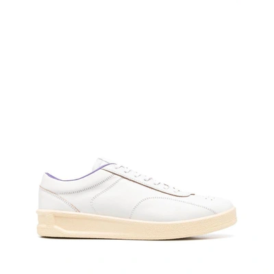 Jil Sander Panelled Low-top Leather Trainers In White