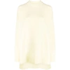 Jil Sander Dropped Shoulder Over Sweater With Asymmetric Hem In Yellow