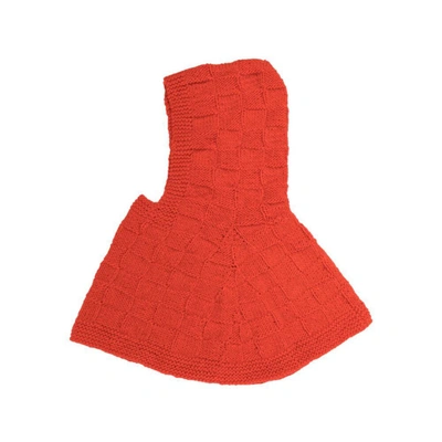 Kiko Kostadinov Crochet-knit Virgin Wool Blend Balaclava In Red
