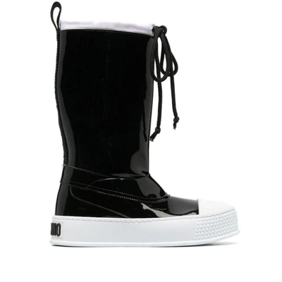 Moschino Boot With Logo In Black