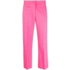 Msgm High-waist Cropped Trousers In Pink