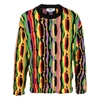 Msgm Cotton Jacquard Knit Sweater In Black/yellow