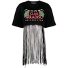 Msgm Graphic-print Frayed T-shirt In Black