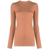 Nanushka Bardia Ribbed Knitted Top In Brown