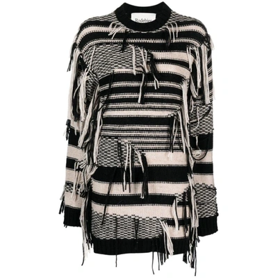 Rodebjer Striped Cotton Jumper In Negro