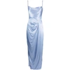 Suboo Millenia Cowl-neck Draped Maxi Dress In Blue