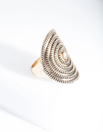 Lovisa Antique Gold Textured Ring In Multi