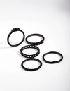 Lovisa Black Diamante And Chain Ring 5 Pack In Multi