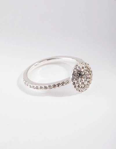 Lovisa Silver Diamante Round Ring In Multi