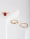 Lovisa Gold Classic Engagement Ring 3 Pack In Multi