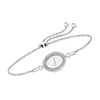 Rs Pure By Ross-simons Diamond Personalized Oval Bolo Bracelet In Sterling Silver In Silver