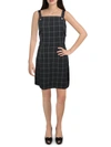Kingston Grey Juniors Womens Window Pane Short Mini Dress In Black