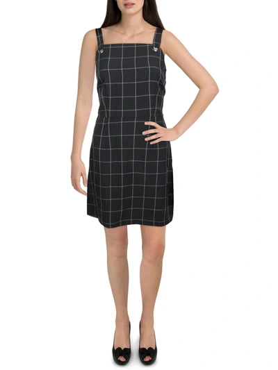 Kingston Grey Juniors Womens Window Pane Short Mini Dress In Black