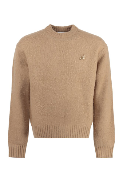 Axel Arigato Logo Plaque Knitted Jumper In Brown