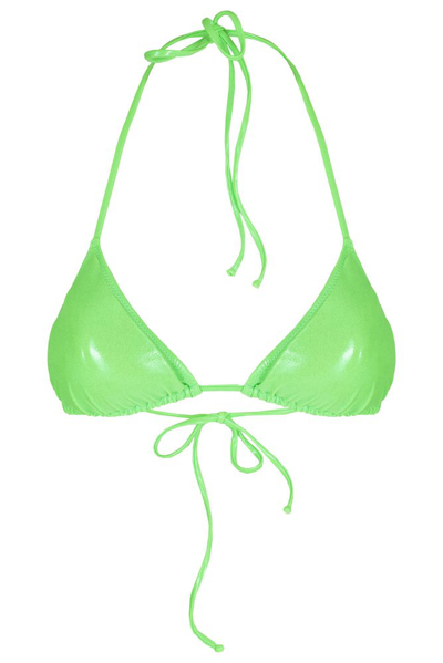 Mc2 Saint Barth Strapped Sleeveless Bikini Top In Green