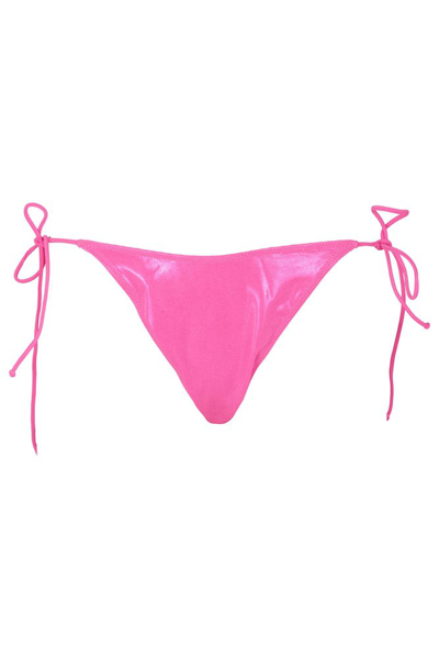 Mc2 Saint Barth Norah Logo Patch Bikini Bottoms In Pink