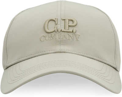 C.p. Company Logo-embroidered Baseball Cap In Silver_sage