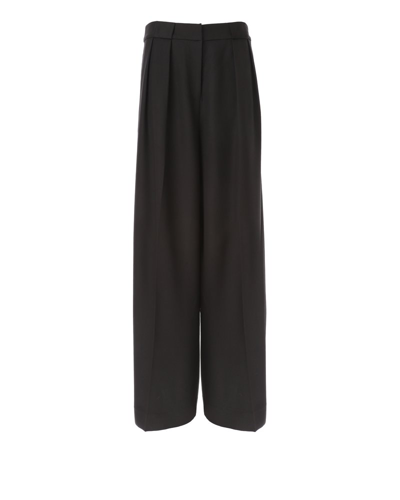 Karl Lagerfeld High-waisted Wide-leg Trousers In Black