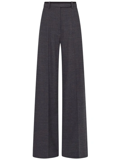 Serena Bute Wool Tailored Trouser - Charcoal Grey Melange