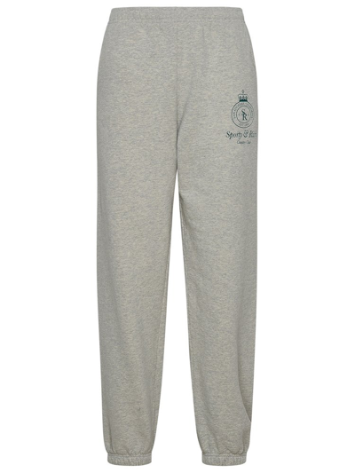 Sporty And Rich Sporty & Rich Logo Printed Elasticated Waistband Pants In Grey