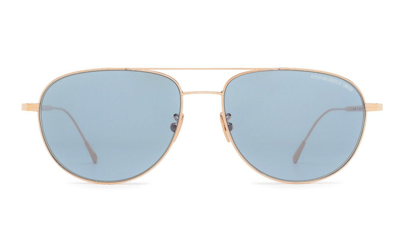 Cutler And Gross Aviator Sunglasses In Gold