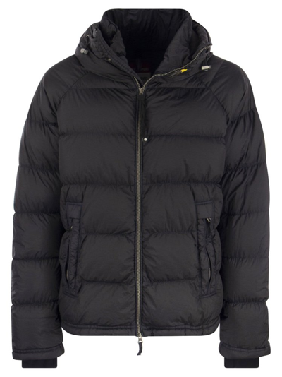 Parajumpers Norton Hooded Zipped Puffer Jacket In Black