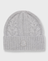 Moncler Chunky Cable-knit Cashmere Beanie In Grey