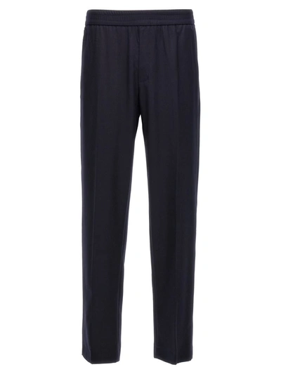 Harmony Paris Textured Slim-fit Trousers In Blue