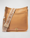 Michael Michael Kors Large North/south Leather Messenger Bag In Pale Peanut