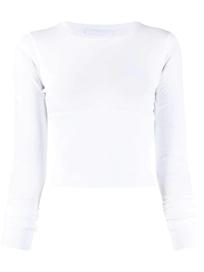 Wardrobe.nyc 圆领弹性平纹针织t恤 In White