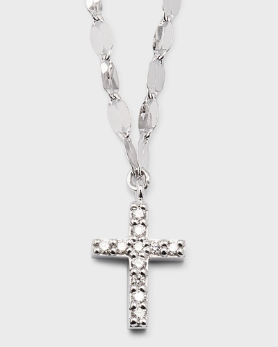 Lana 14k Flawless Mini Cross Pendant Necklace In White