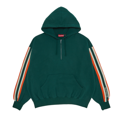 Pre-owned Supreme Half Zip Hooded Sweatshirt 'dark Green'