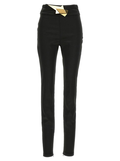 Area High Wasted Star Stud Leggings In Negro