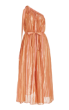 ZIMMERMANN JUNIE METALLIC ASYMMETRIC MIDI DRESS