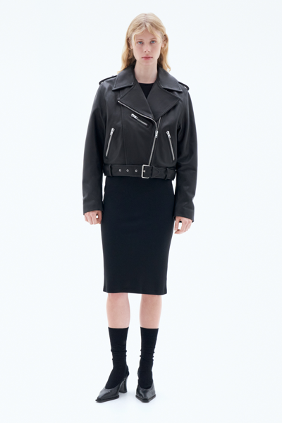 Filippa K 93 Leather Biker Jacket In Black