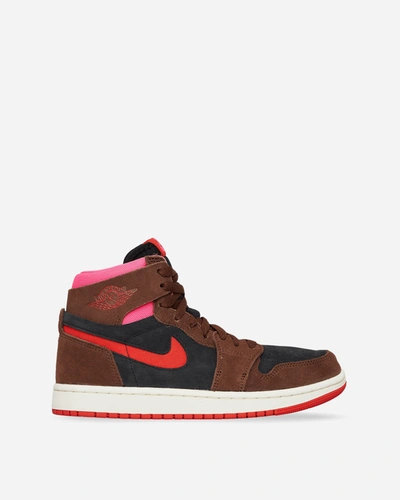 Nike Wmns Air Jordan 1 Zoom Air Cmft 2 Sneakers Cacao Wow / Black / Hyper Pink / Picante Red In Multicolor