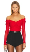 Majorelle Elise Bodysuit In Red