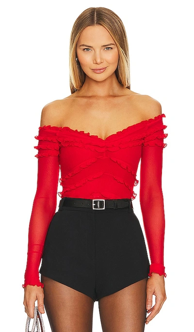 Majorelle Elise Bodysuit In Red