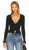 Lamade Sweet Serenade Ruffle Cardigan In Black