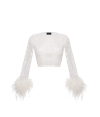 SANTA BRANDS SPARKLE FEATHERS CROP TOP