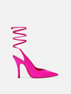 Attico Venus 105mm Satin Slingback Pumps In Fuchsia
