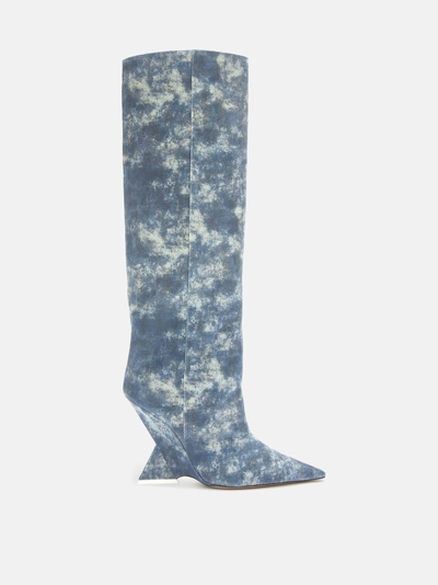 Attico Stivale Tubo ''cheope'' Blue Denim