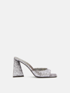Attico Mini Devon 85mm Glittered Sandals In Anthracite