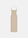 Attico Gabardine Midi Dress In Beige